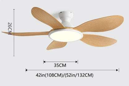 Grand Plafonnier Ventilateur Bois Clair