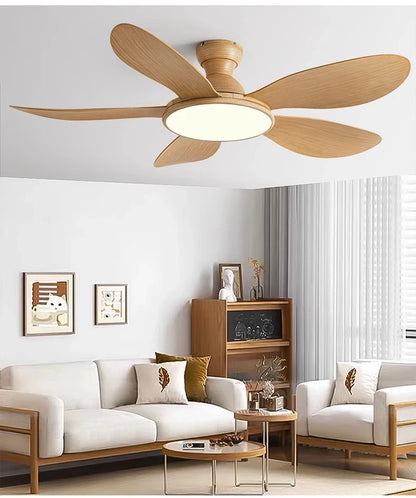 Grand Plafonnier Ventilateur Bois Clair