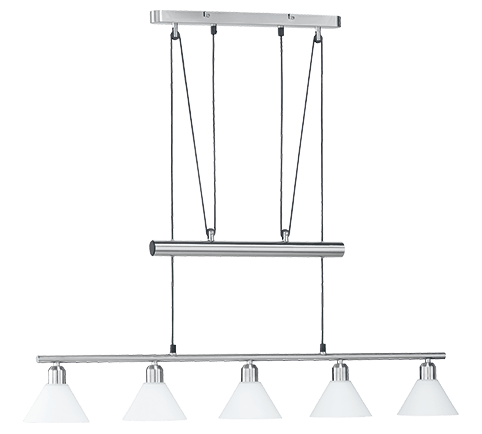 Grande suspension en verre blanc pour cuisine