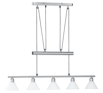 Grande suspension en verre blanc pour cuisine