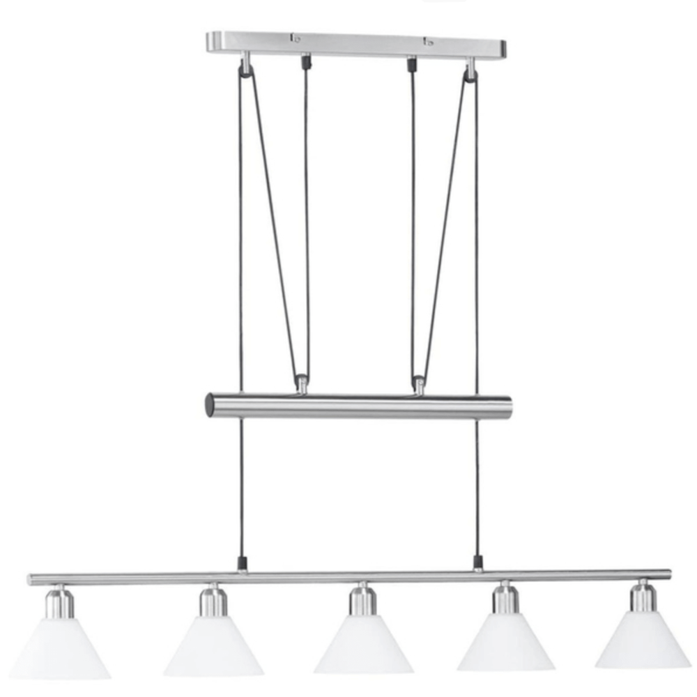 Grande suspension en verre blanc pour cuisine