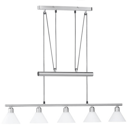 Grande suspension en verre blanc pour cuisine
