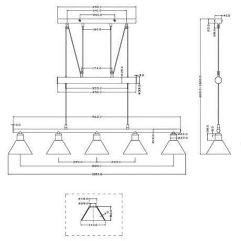 Grande suspension en verre blanc pour cuisine