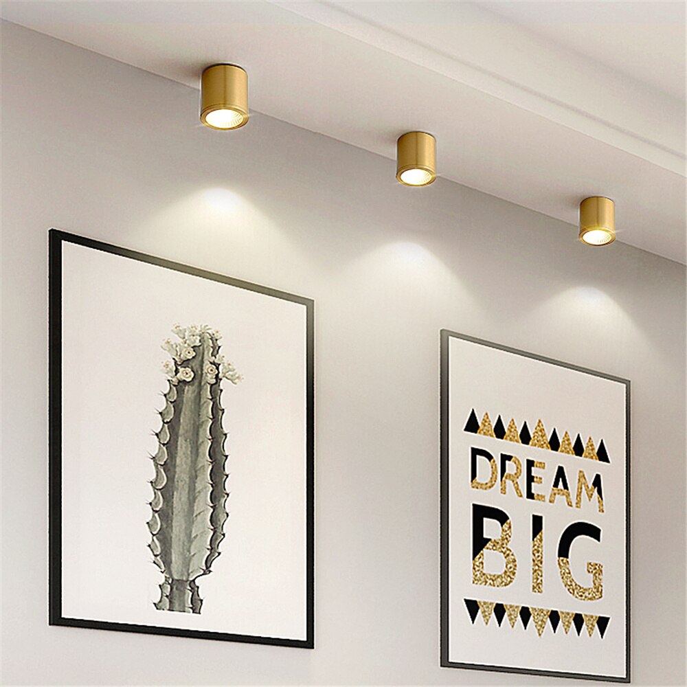 Spot Lumineux Plafond Cylindrique Moderne - Tarm Doré-4