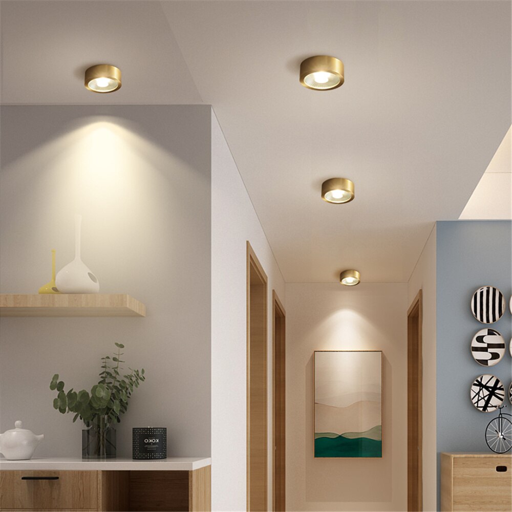 Spot Lumineux Plafond Cylindrique Moderne - Tarm Doré-3