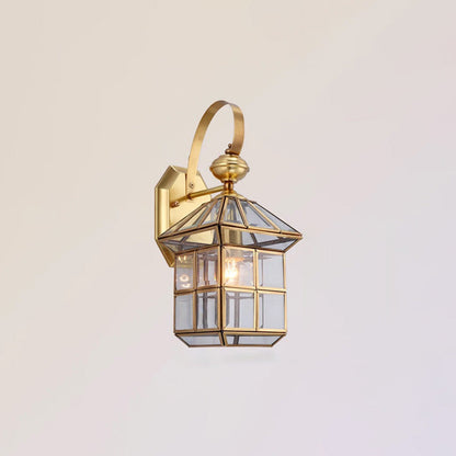 Auréa Outdoor Wall Sconce – Gold Finish and Colonial Style