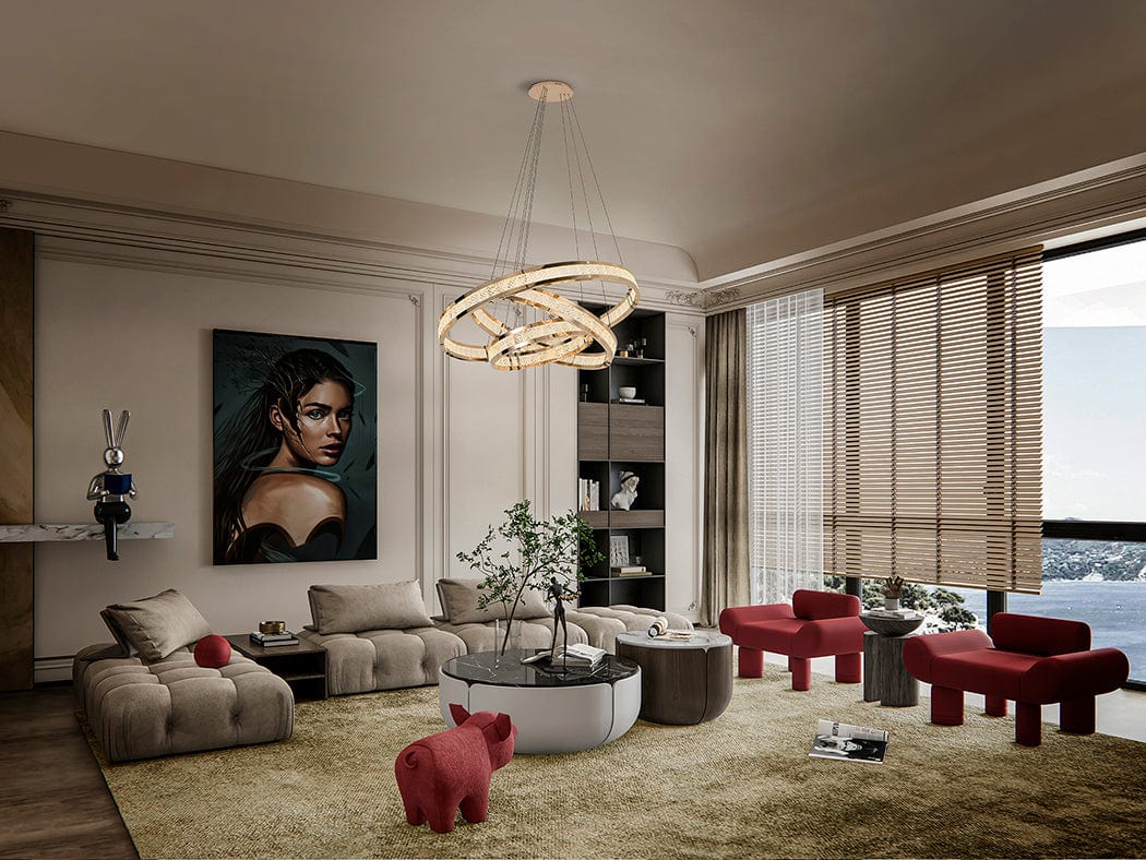 LED Lustre Or pour Salon