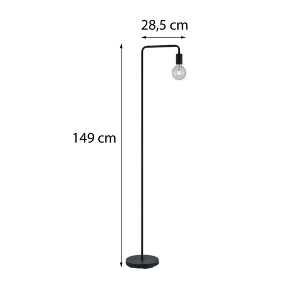 Lampadaire Ampoule et Pied Noir pour Salon