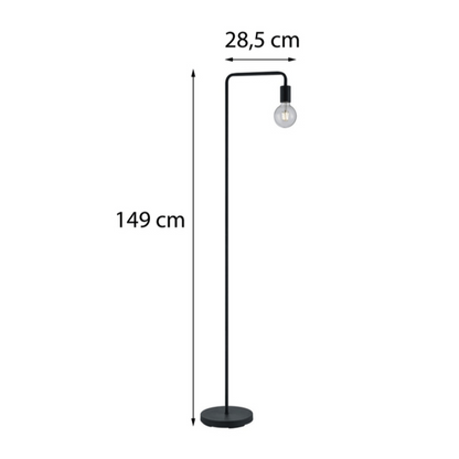 Lampadaire Ampoule et Pied Noir pour Salon