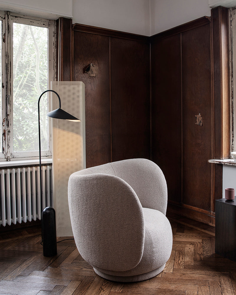 Lampadaire Arc Réglable avec Base en Marbre