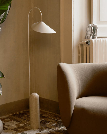 Lampadaire Arc Réglable avec Base en Marbre