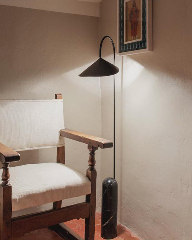 Lampadaire Arc Réglable avec Base en Marbre