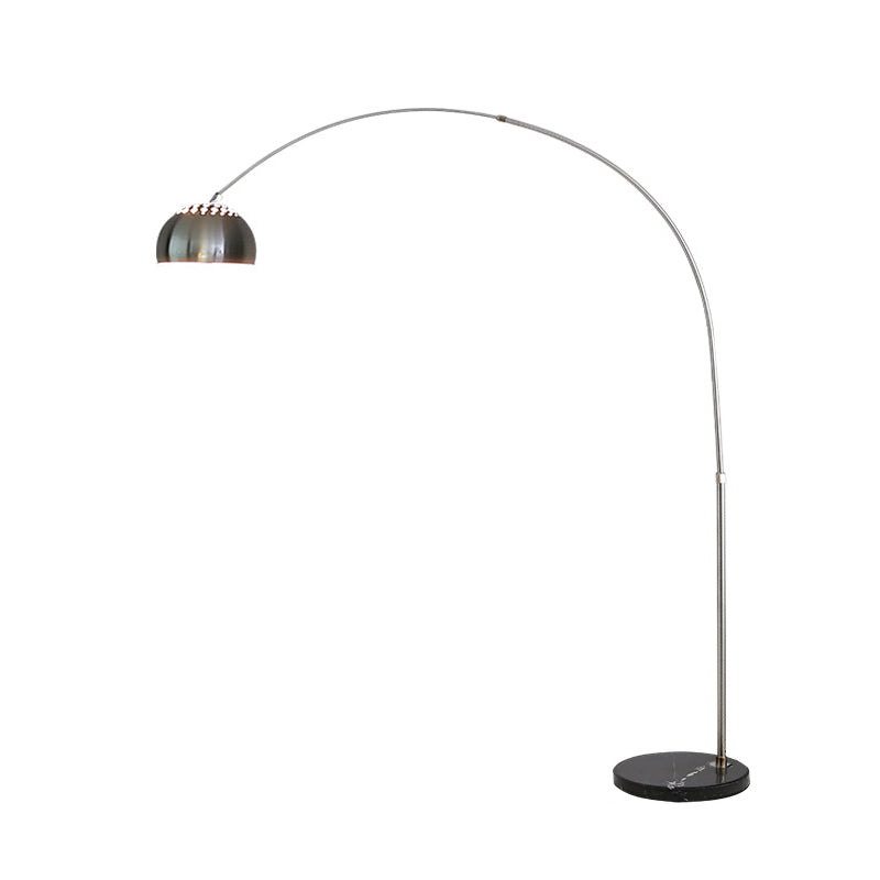 Lampadaire Arc avec Abat-jour Dôme Inox