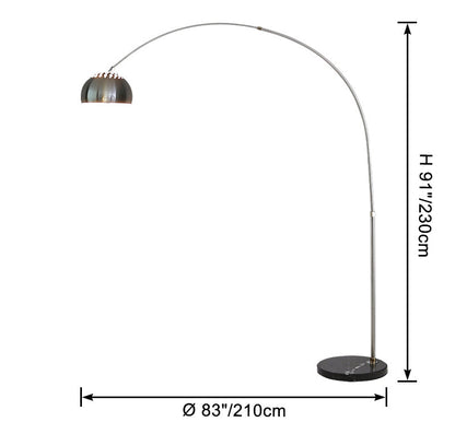 Lampadaire Arc avec Abat-jour Dôme Inox