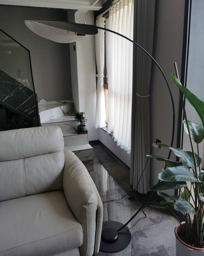 Lampadaire Arqué Moderne Noir