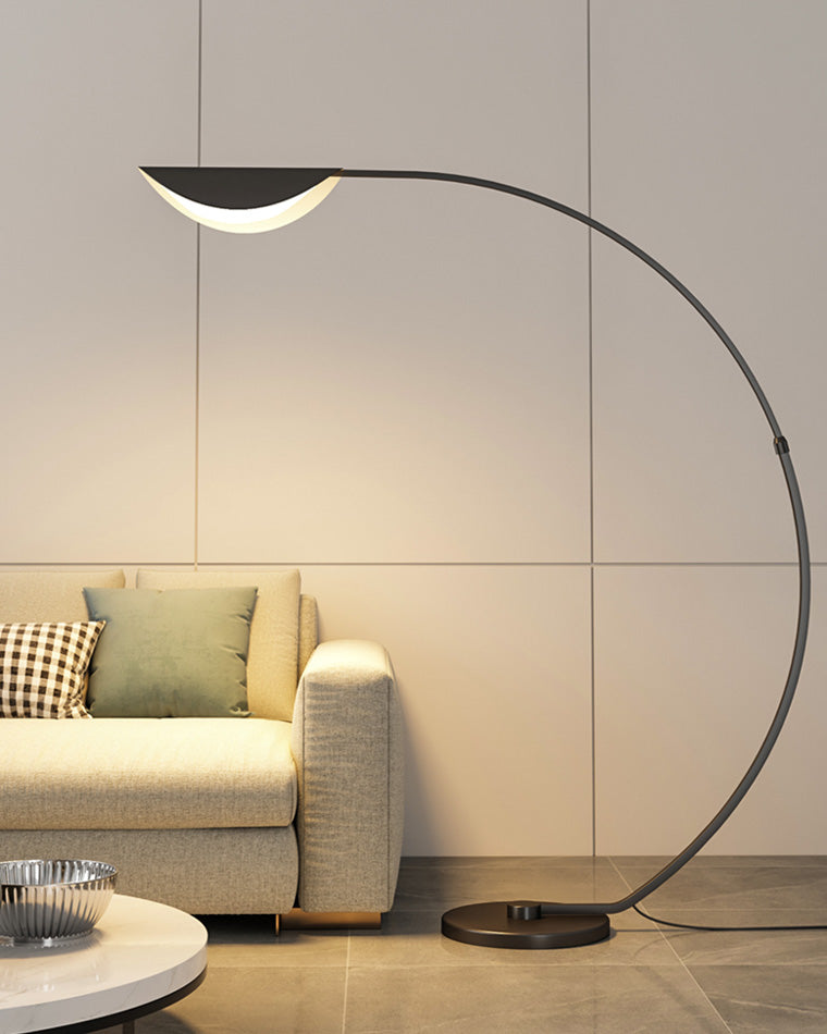 Lampadaire Arqué Moderne Noir