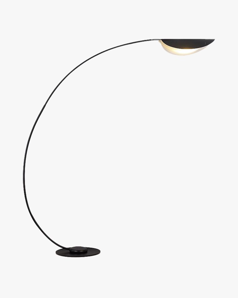 Lampadaire Arqué Moderne Noir