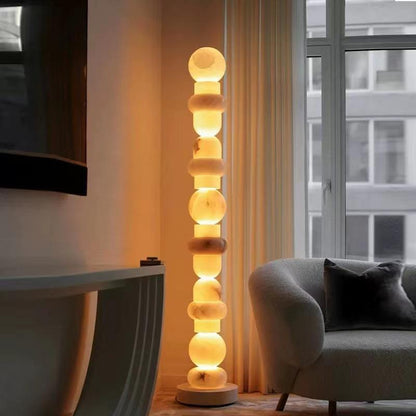 Lampadaire Blanc En Marbre Design Italien Pour Intérieur Moderne