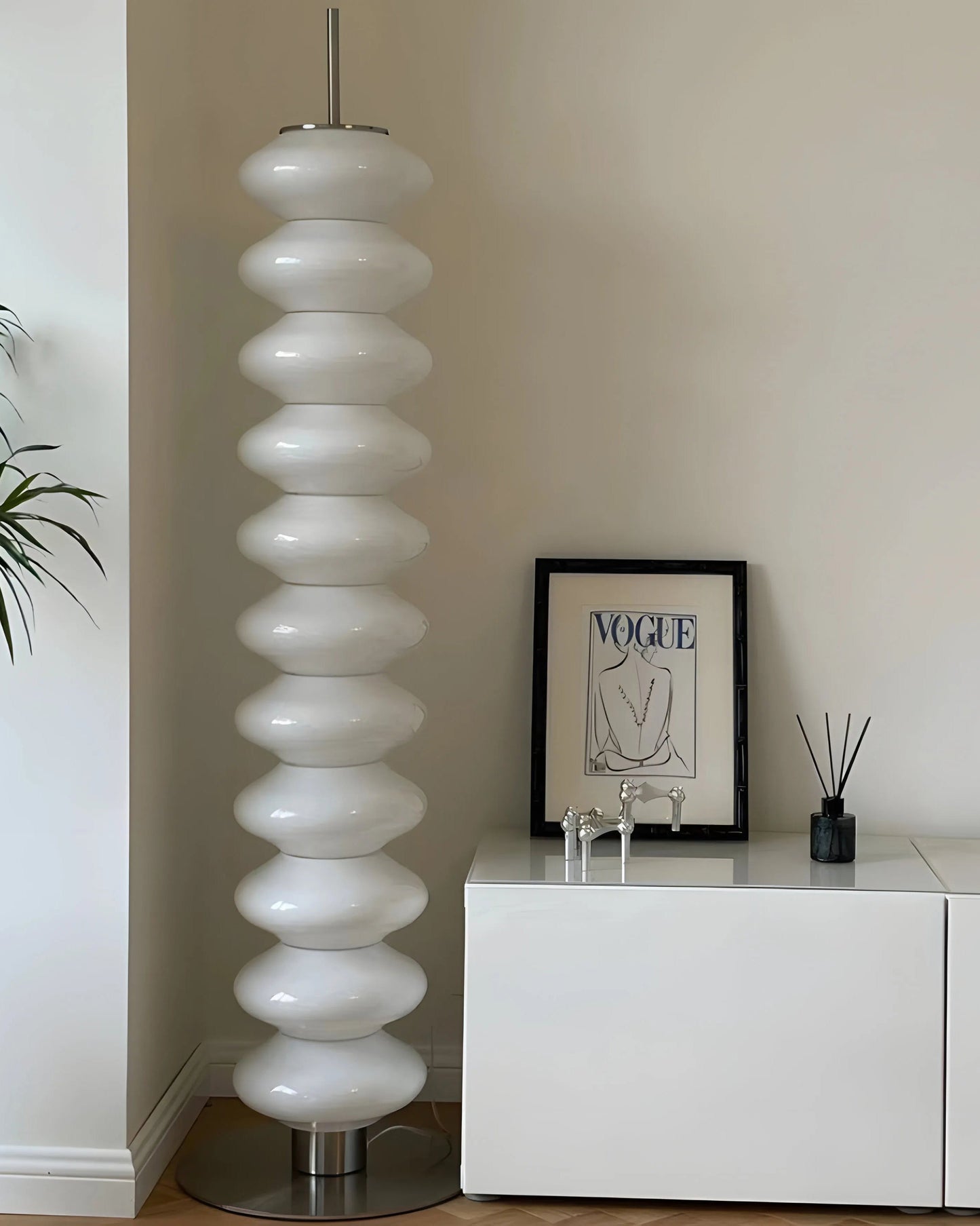 Lampadaire Colonne Boules de Verre