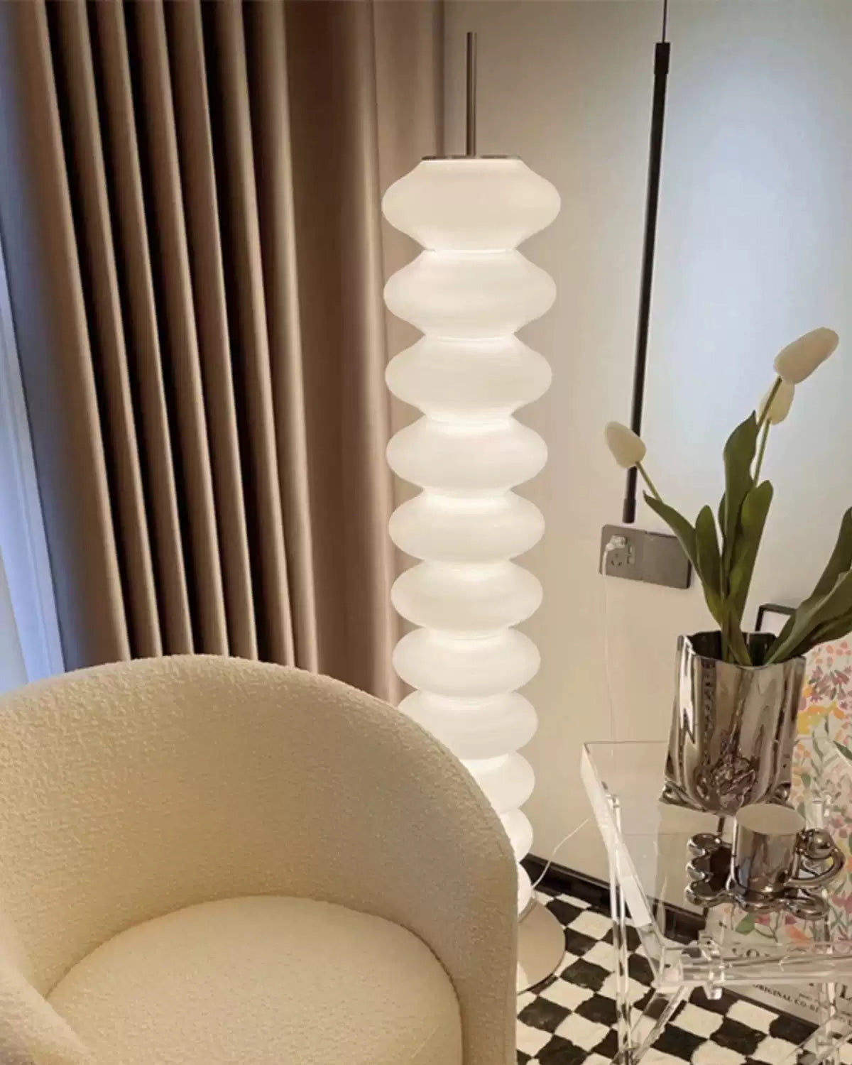 Lampadaire Colonne Boules de Verre
