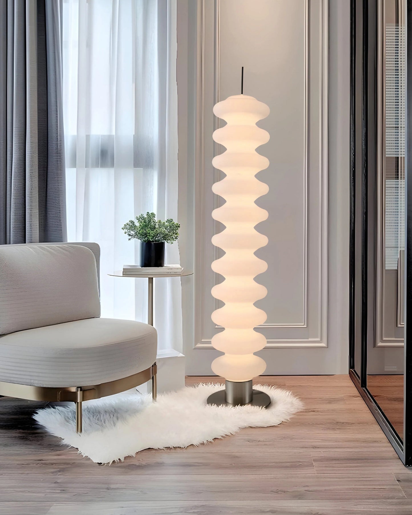 Lampadaire Colonne Boules de Verre