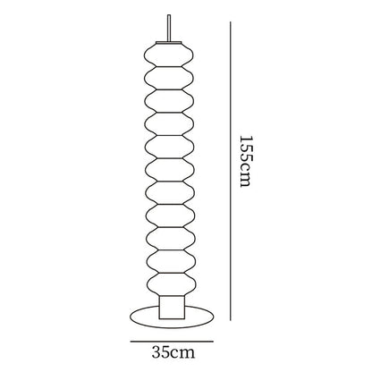 Lampadaire Colonne Boules de Verre