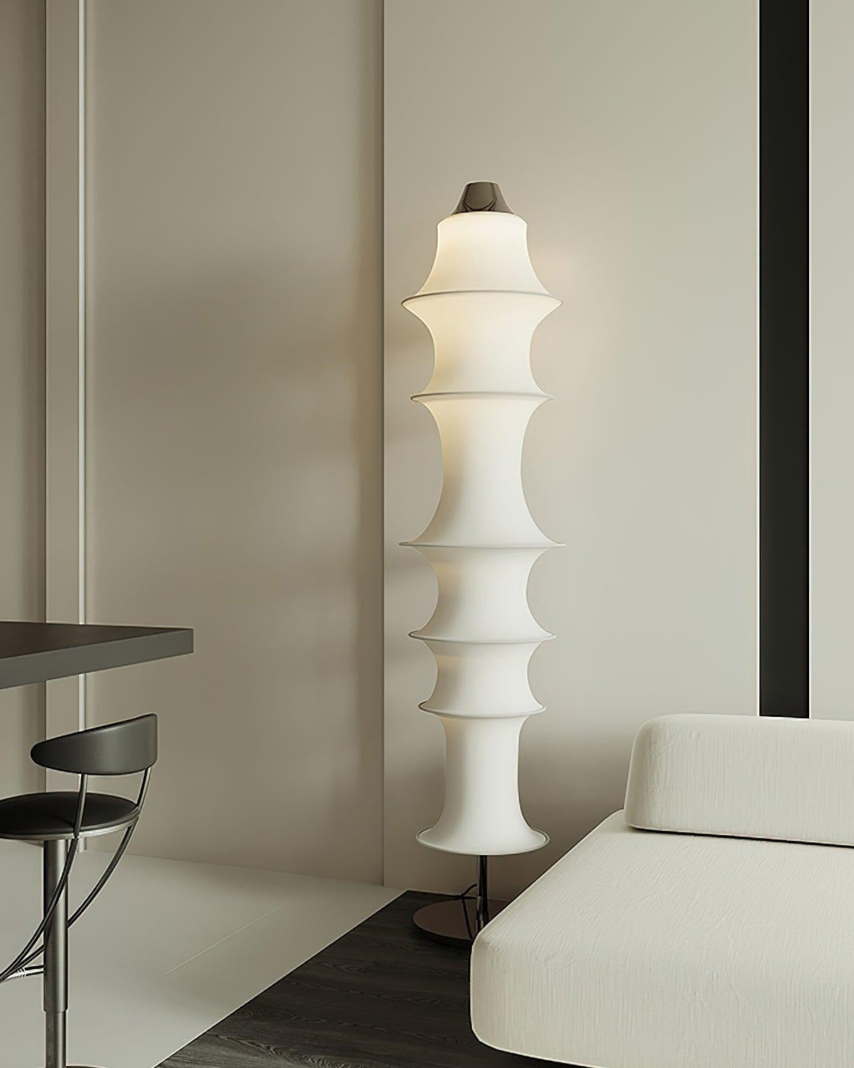 Lampadaire Colonne Japandi en Soie