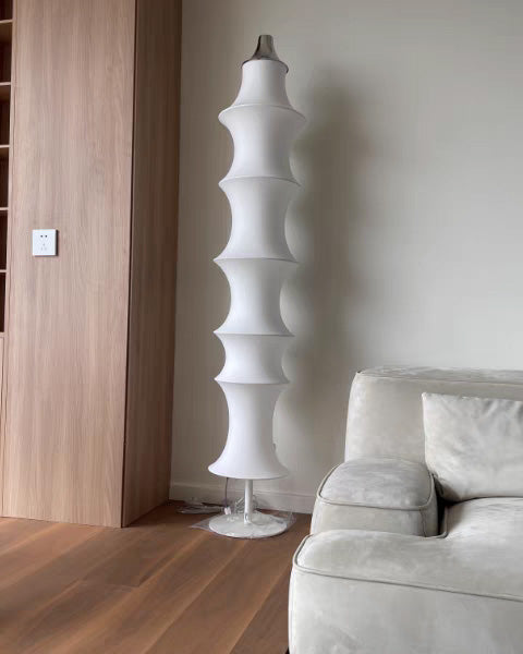 Lampadaire Colonne Japandi en Soie