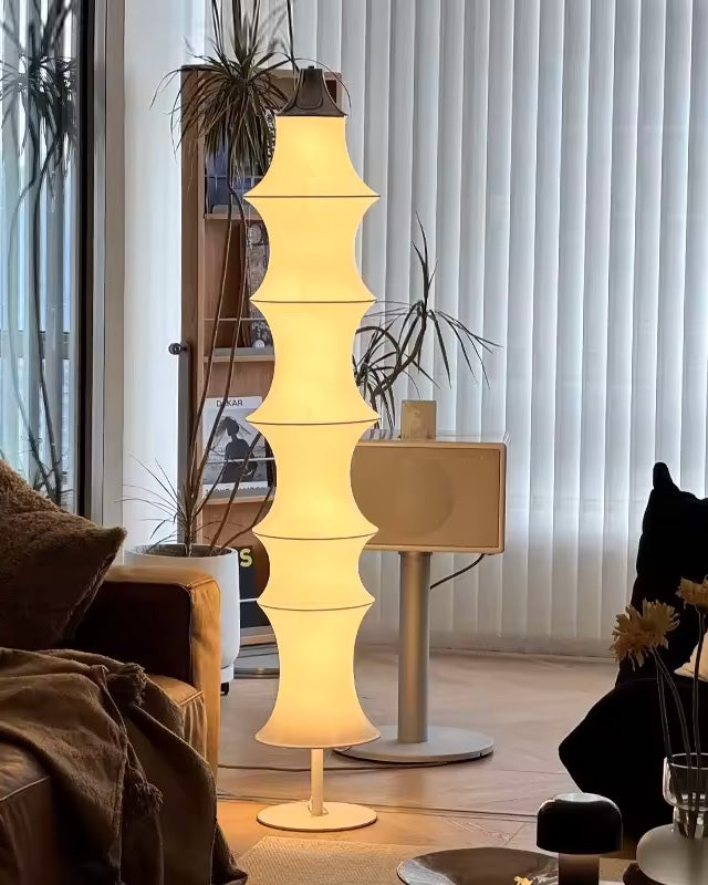 Lampadaire Colonne Japandi en Soie
