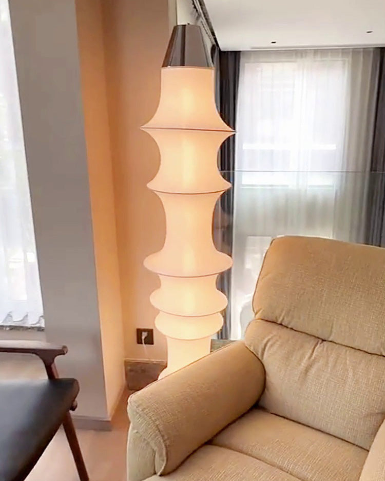 Lampadaire Colonne Japandi en Soie