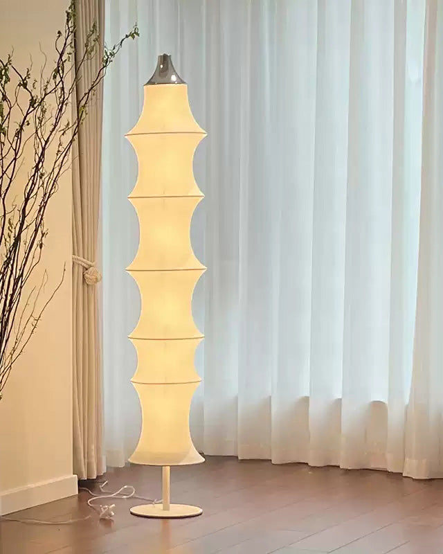 Lampadaire Colonne Japandi en Soie