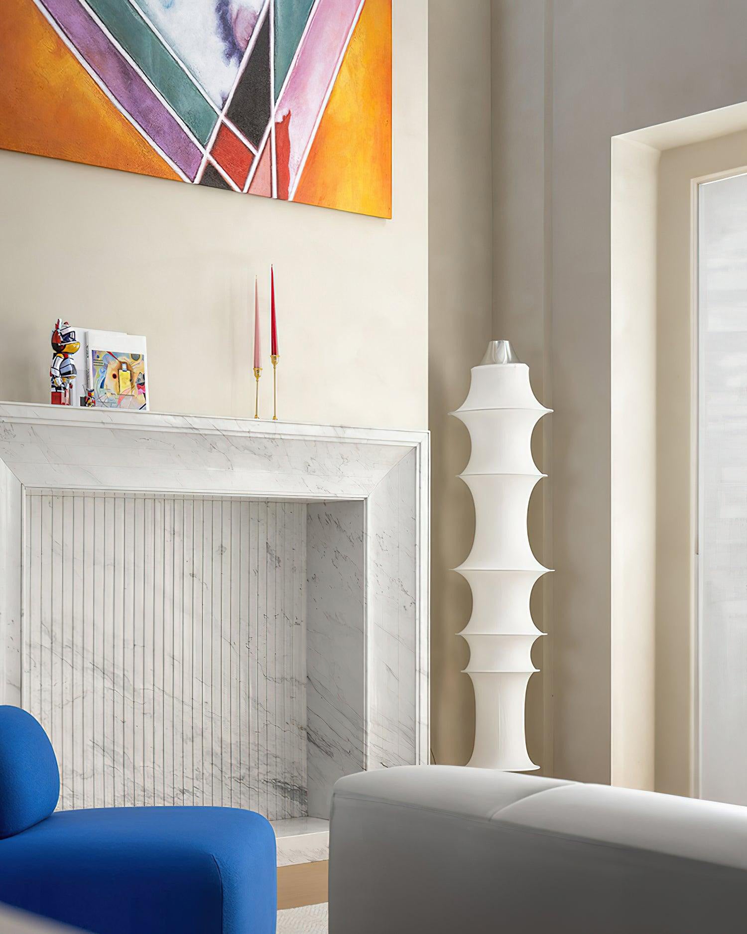 Lampadaire Colonne Japandi en Soie