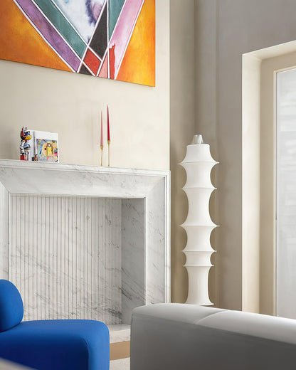 Lampadaire Colonne Japandi en Soie