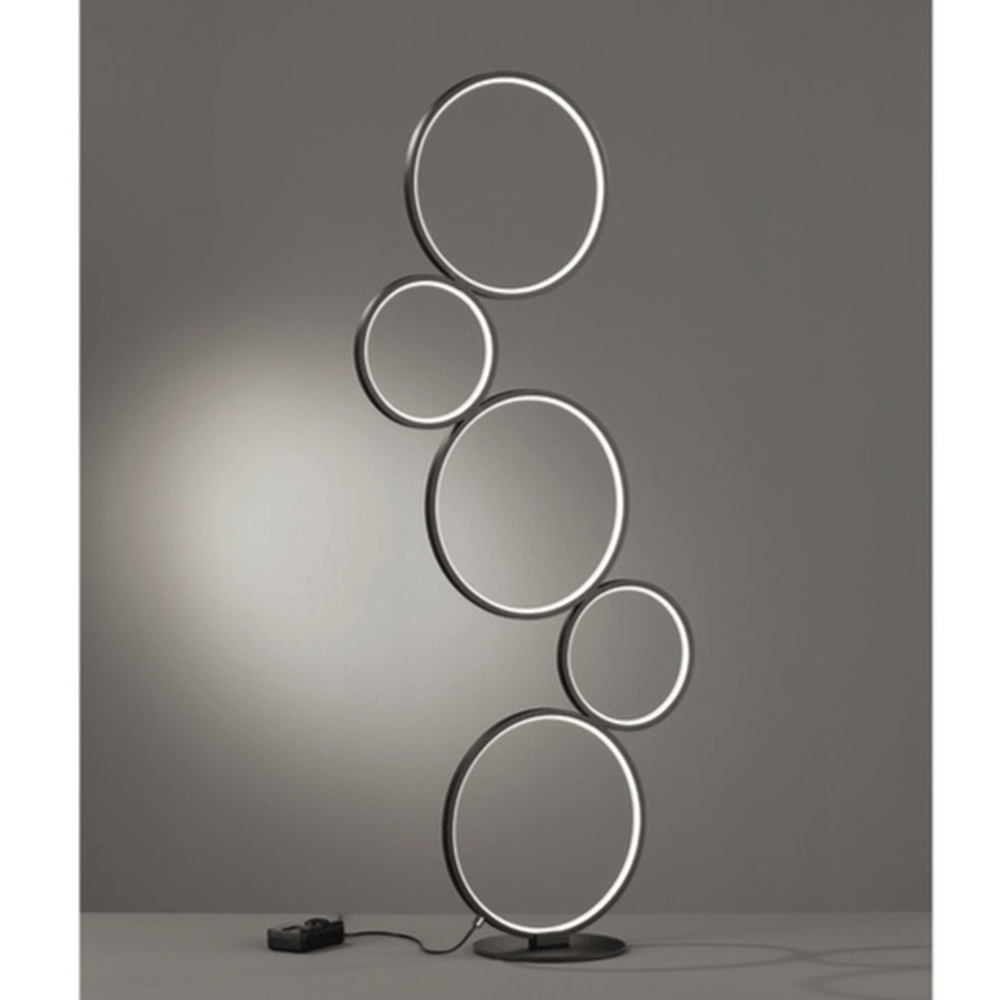 Lampadaire Design Anneaux LED Noir