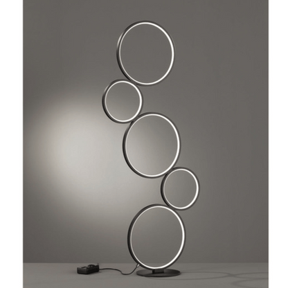 Lampadaire Design Anneaux LED Noir