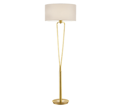 Lampadaire Dore et Abat Jour - Style Moderne