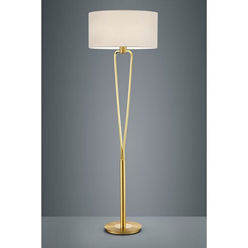 Lampadaire Dore et Abat Jour - Style Moderne