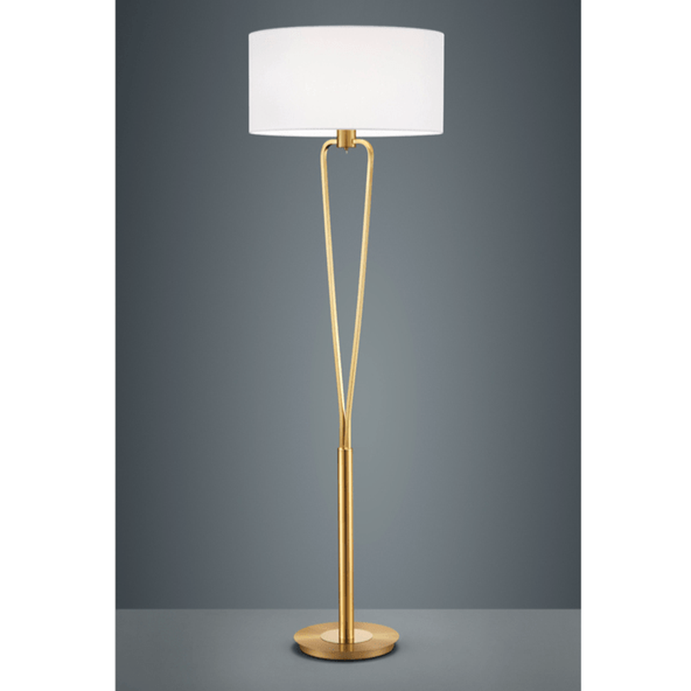 Lampadaire Dore et Abat Jour - Style Moderne