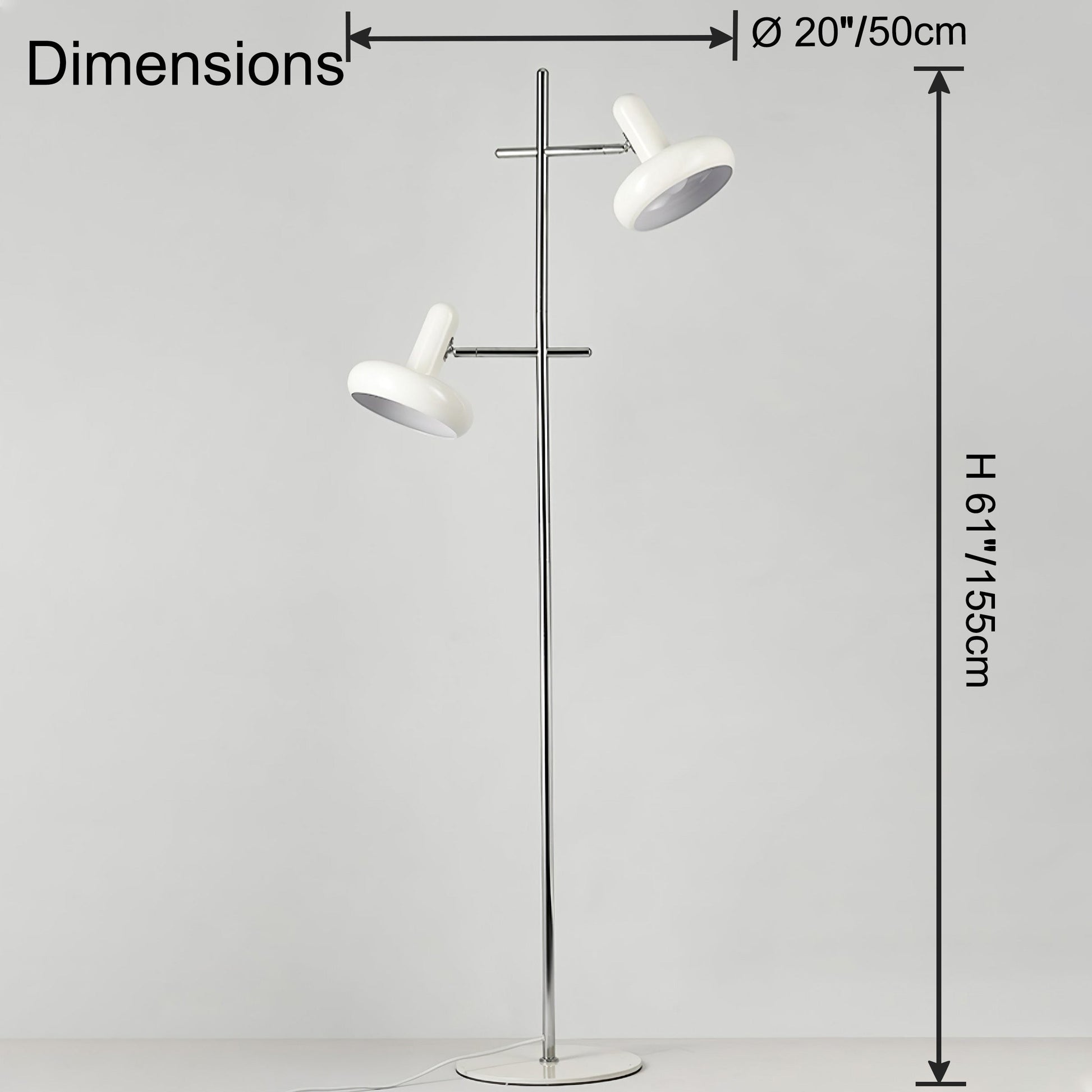 Lampadaire Double Orientable Style Bauhaus