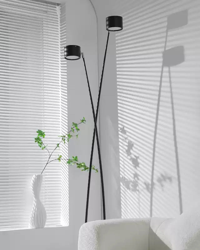 Lampadaire Fin Réglable Noir