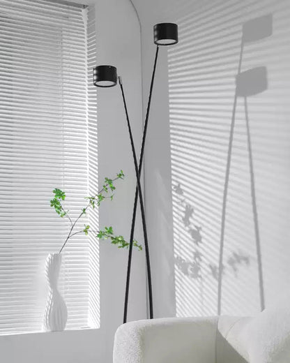 Lampadaire Fin Réglable Noir