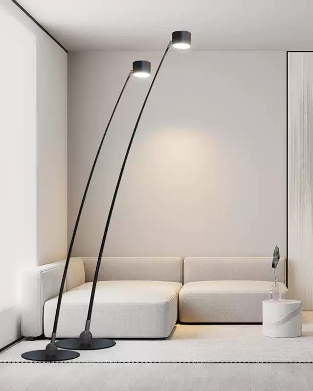 Lampadaire Fin Réglable Noir