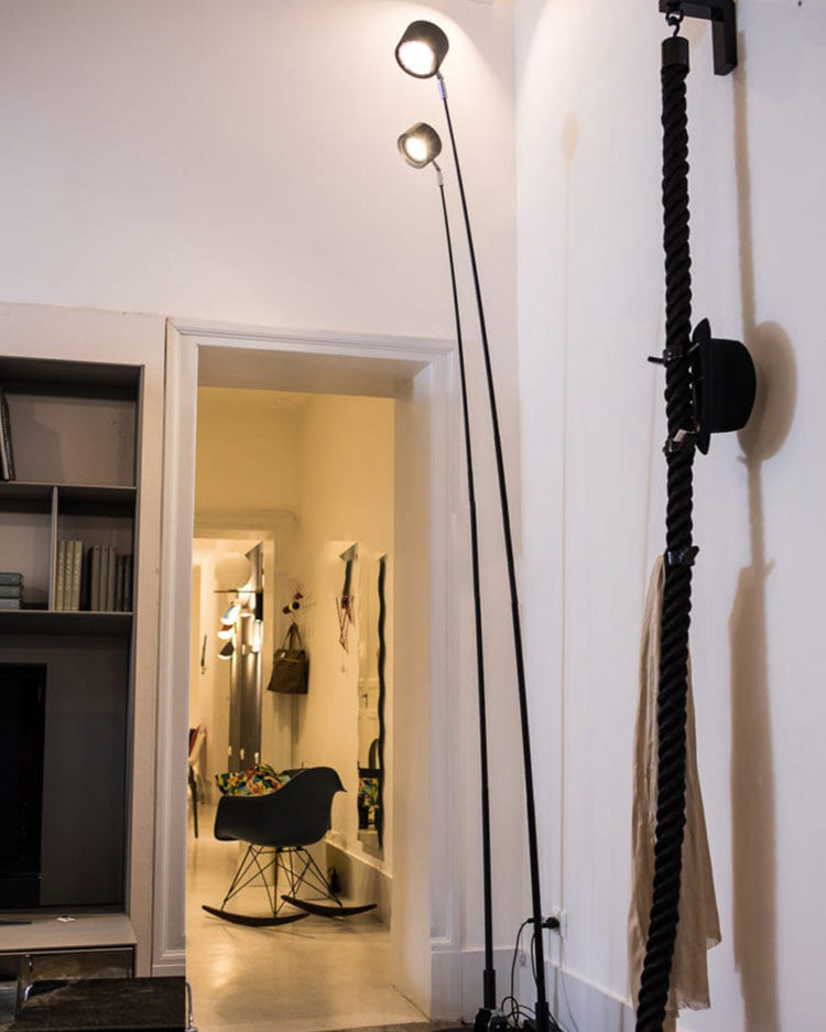 Lampadaire Fin Réglable Noir