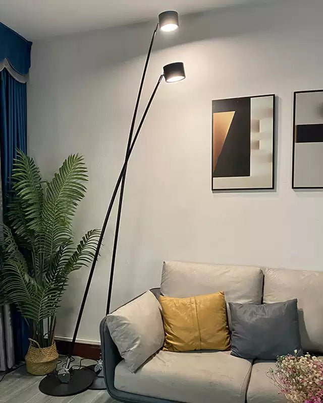 Lampadaire Fin Réglable Noir