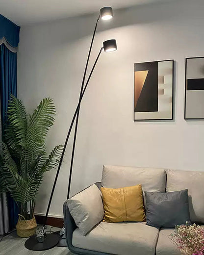 Lampadaire Fin Réglable Noir