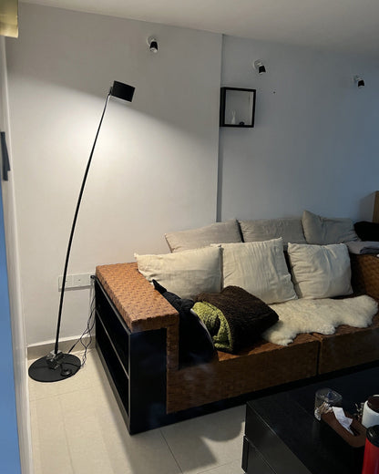Lampadaire Fin Réglable Noir