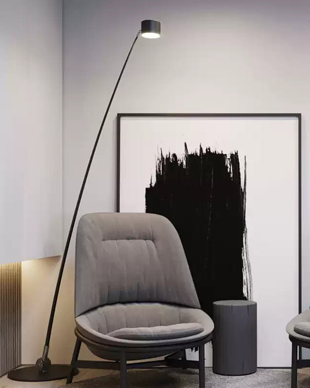 Lampadaire Fin Réglable Noir