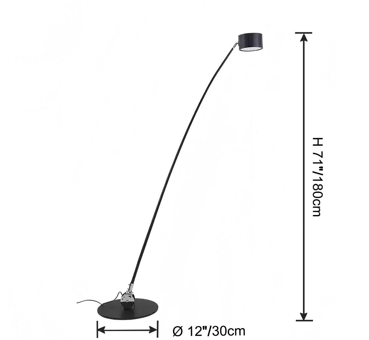 Lampadaire Fin Réglable Noir