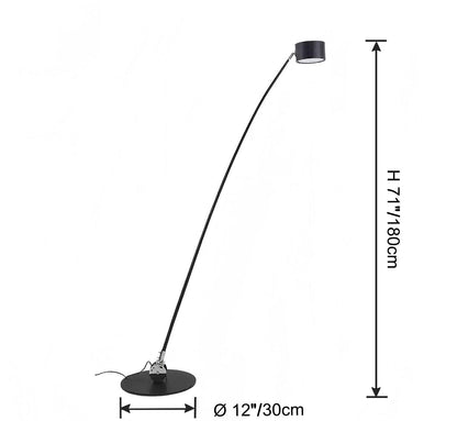 Lampadaire Fin Réglable Noir