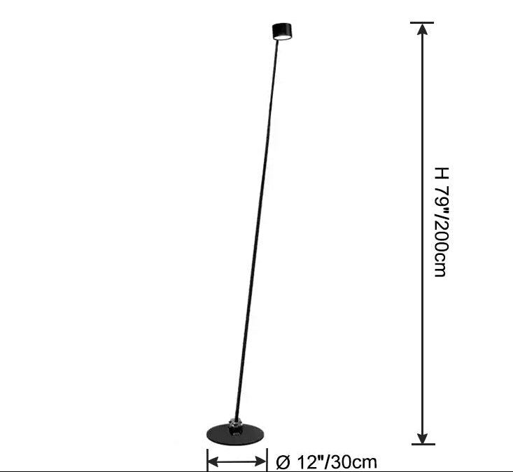 Lampadaire Fin Réglable Noir